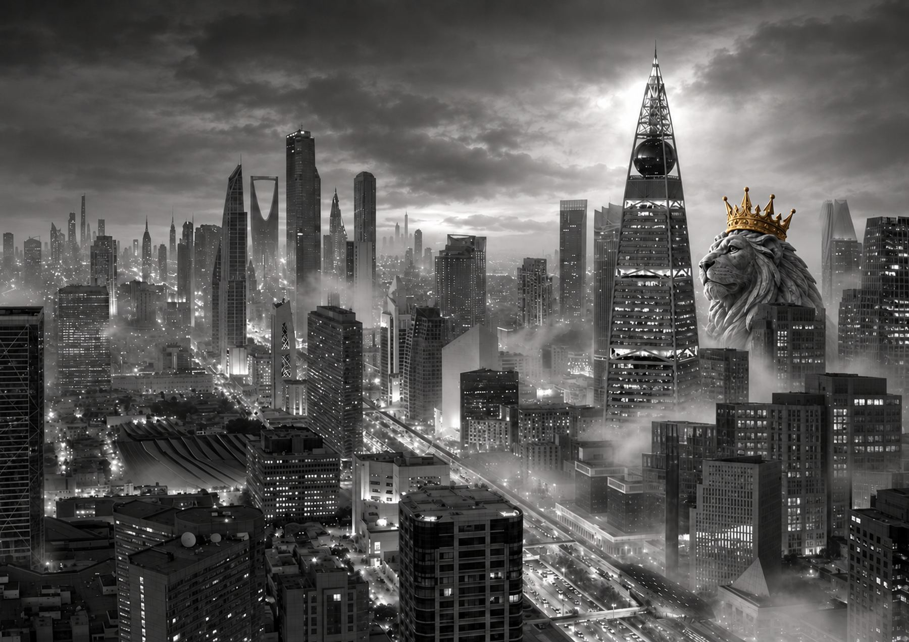 The Kingsmen crowned lion over Riyadh's skyline